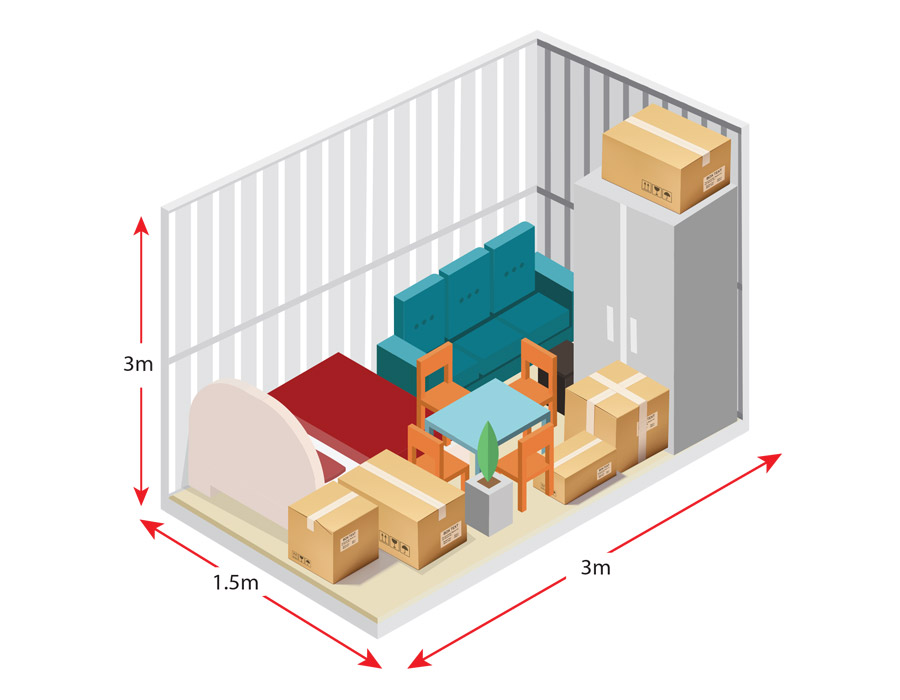 Medium 1.5x3x3 Meter Storage Unit – 13.5m³ Space for Secure, Affordable, and Flexible Storage Solutions